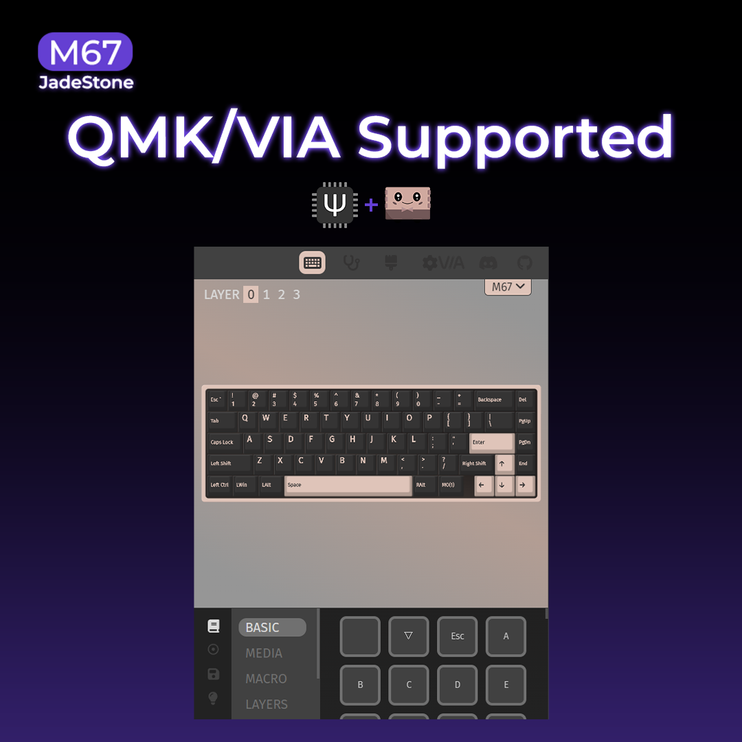 XVX M67 JadeStone Interstellar Black Tri-Mode RGB Mechanical Keyboard