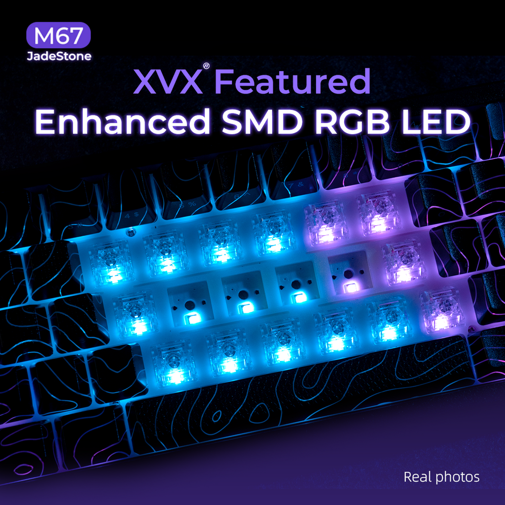XVX M67 JadeStone Stellar White Tri-Mode RGB Mechanical Keyboard