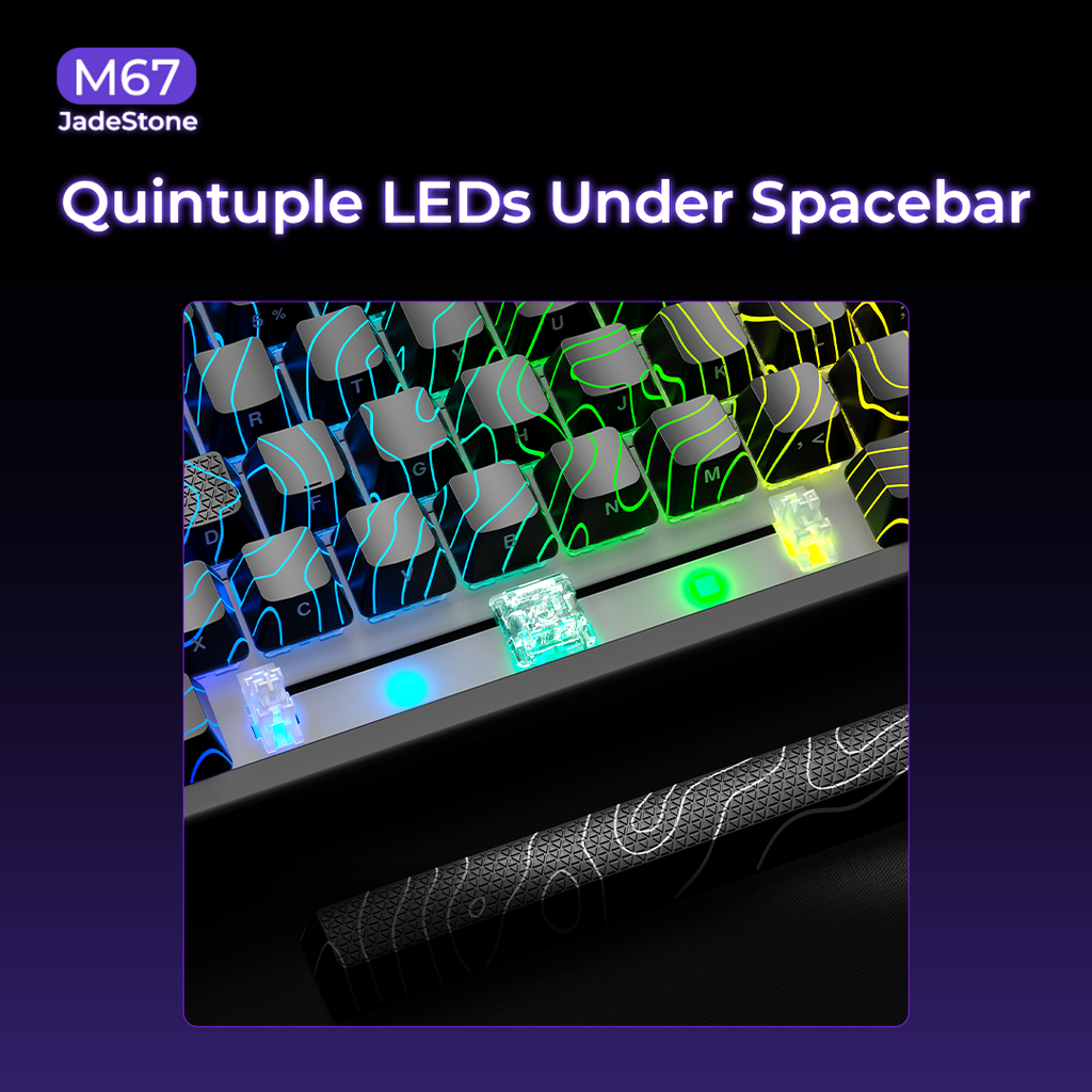 XVX M67 JadeStone Interstellar Black Tri-Mode RGB Mechanical Keyboard