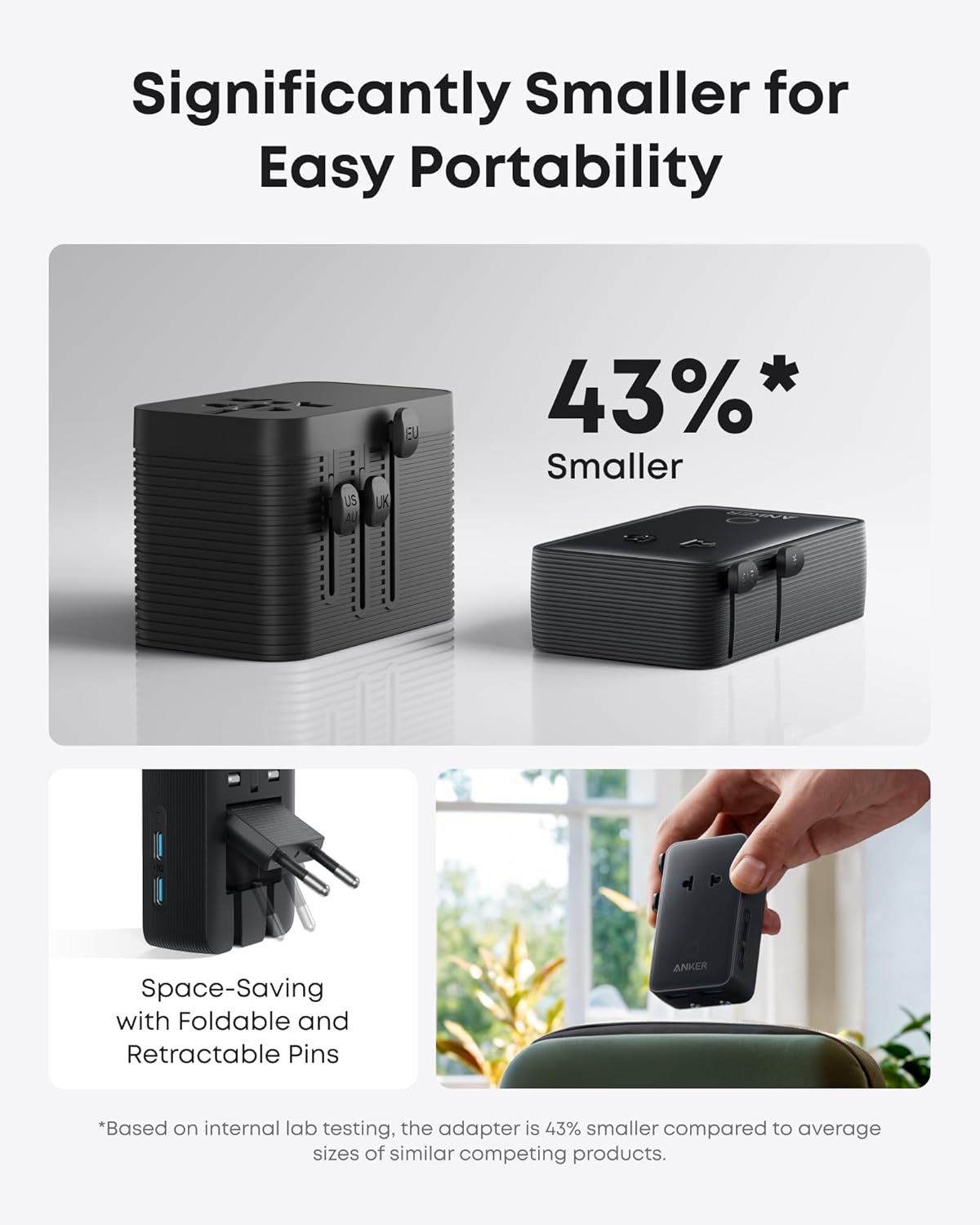 Anker Laptop Power Bank (25K, 165W, Built-In and Retractable Cables)