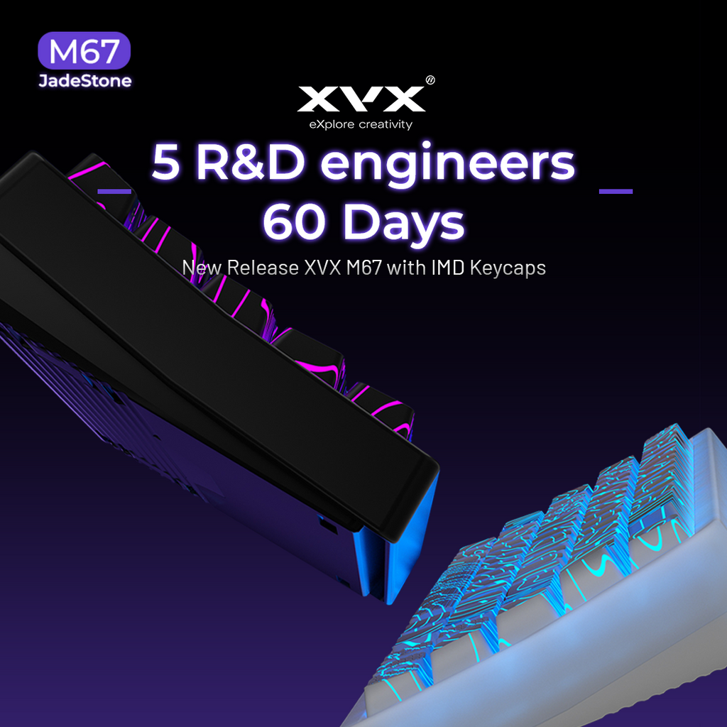 XVX M67 JadeStone Interstellar Black Tri-Mode RGB Mechanical Keyboard