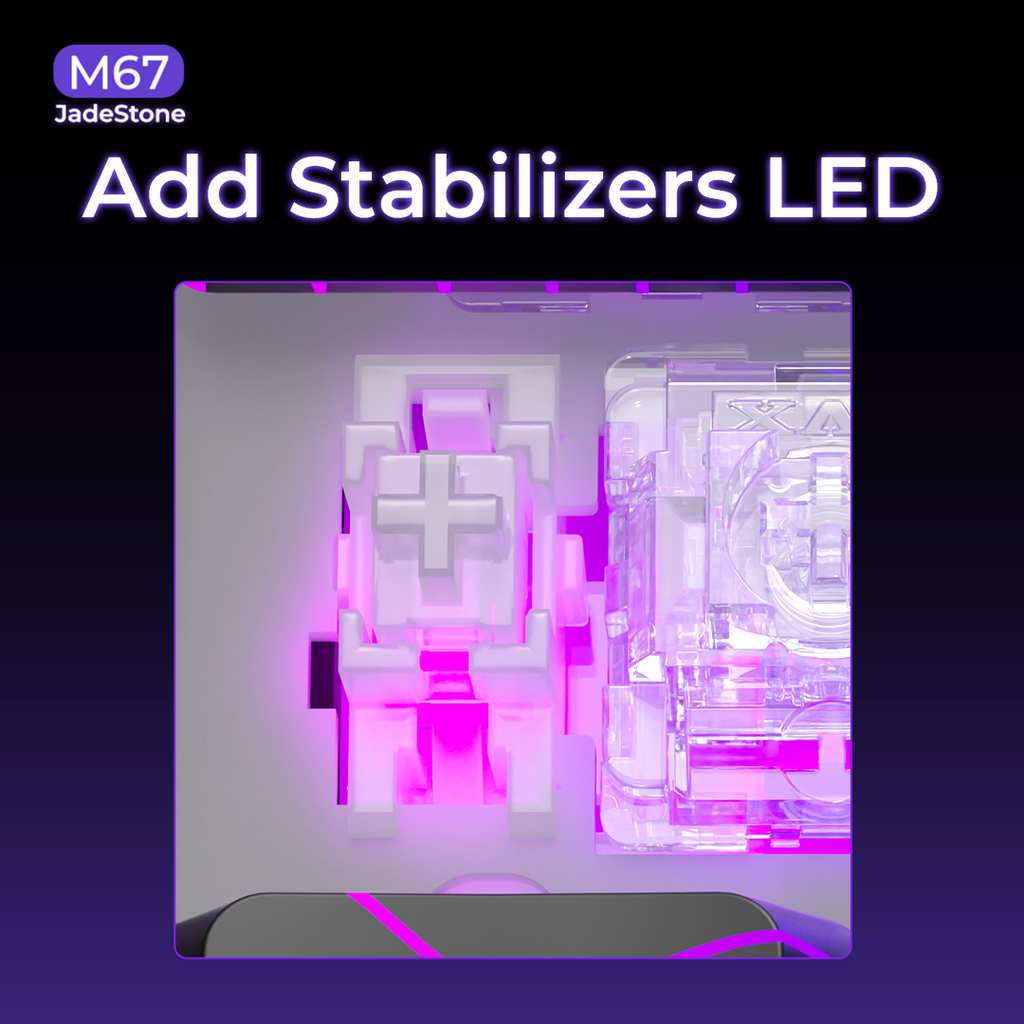 XVX M67 JadeStone Stellar White Tri-Mode RGB Mechanical Keyboard