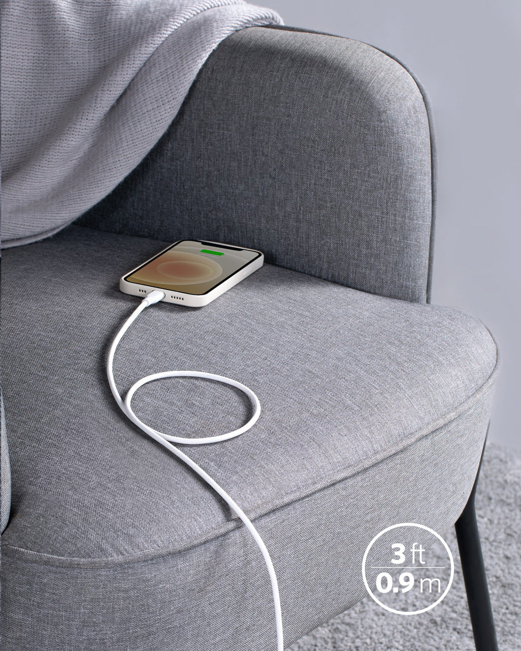 Anker <b>641</b> USB-C to Lightning Cable (Flow, 3 ft Silicone)