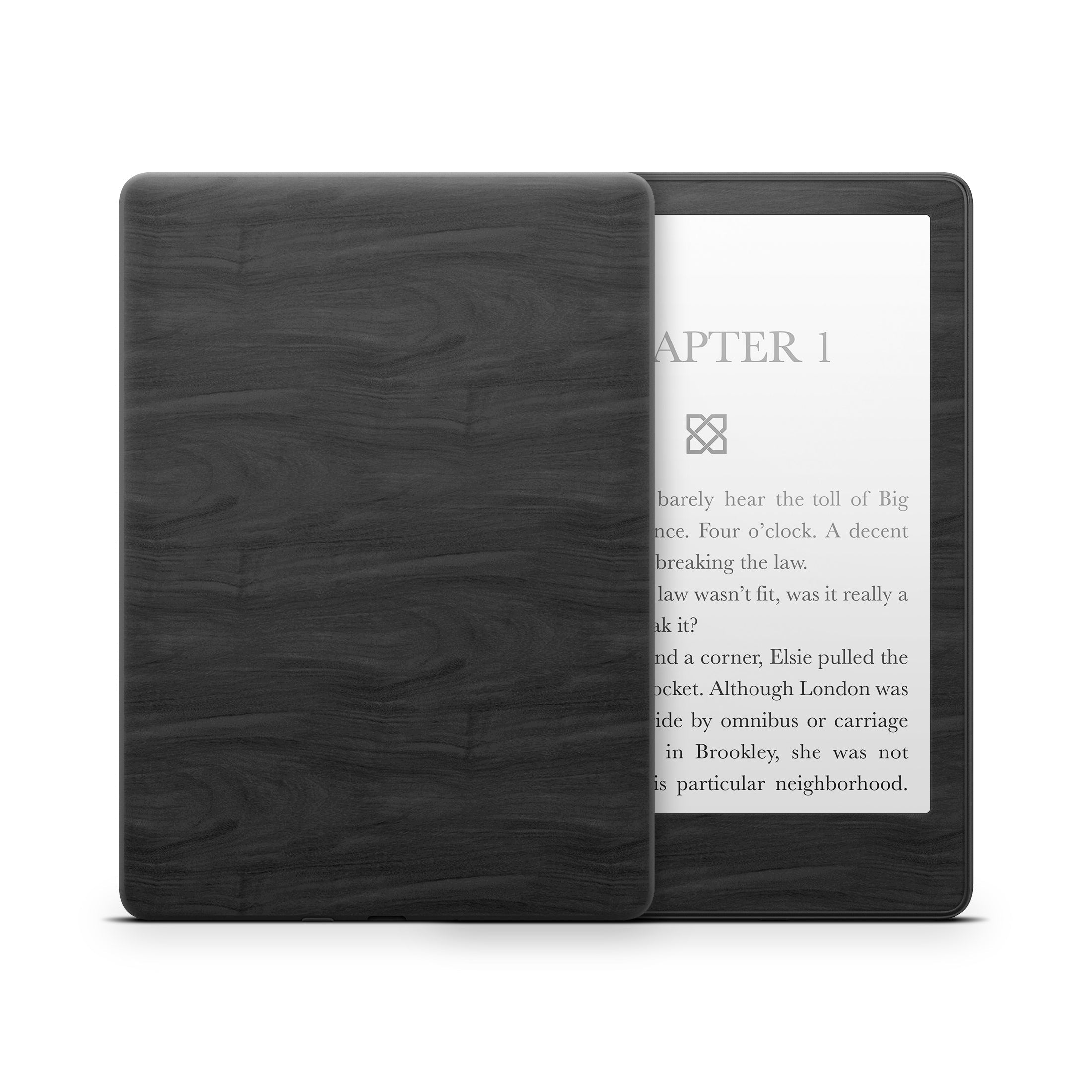 Black Woodgrain - Amazon Kindle Skin