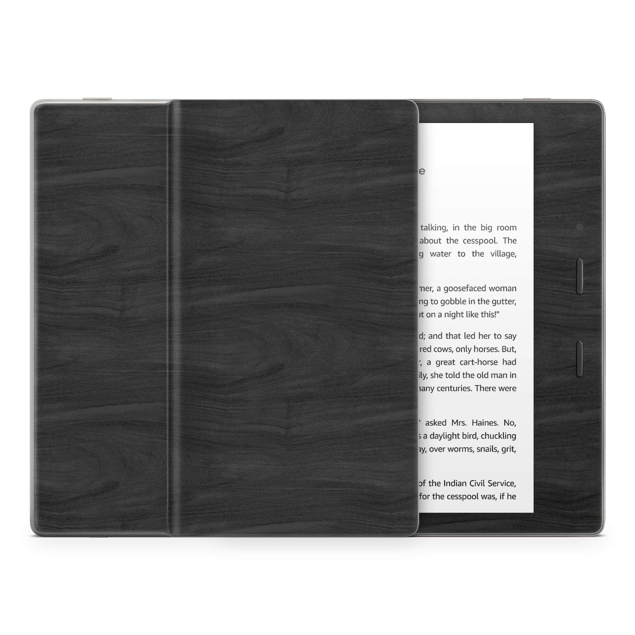 Black Woodgrain - Amazon Kindle Skin