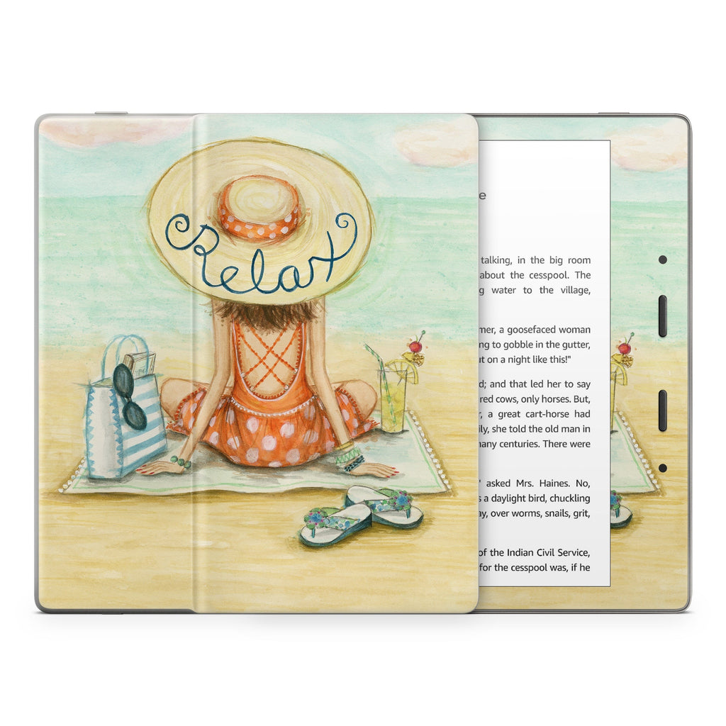 Relaxing on Beach - Amazon Kindle Skin
