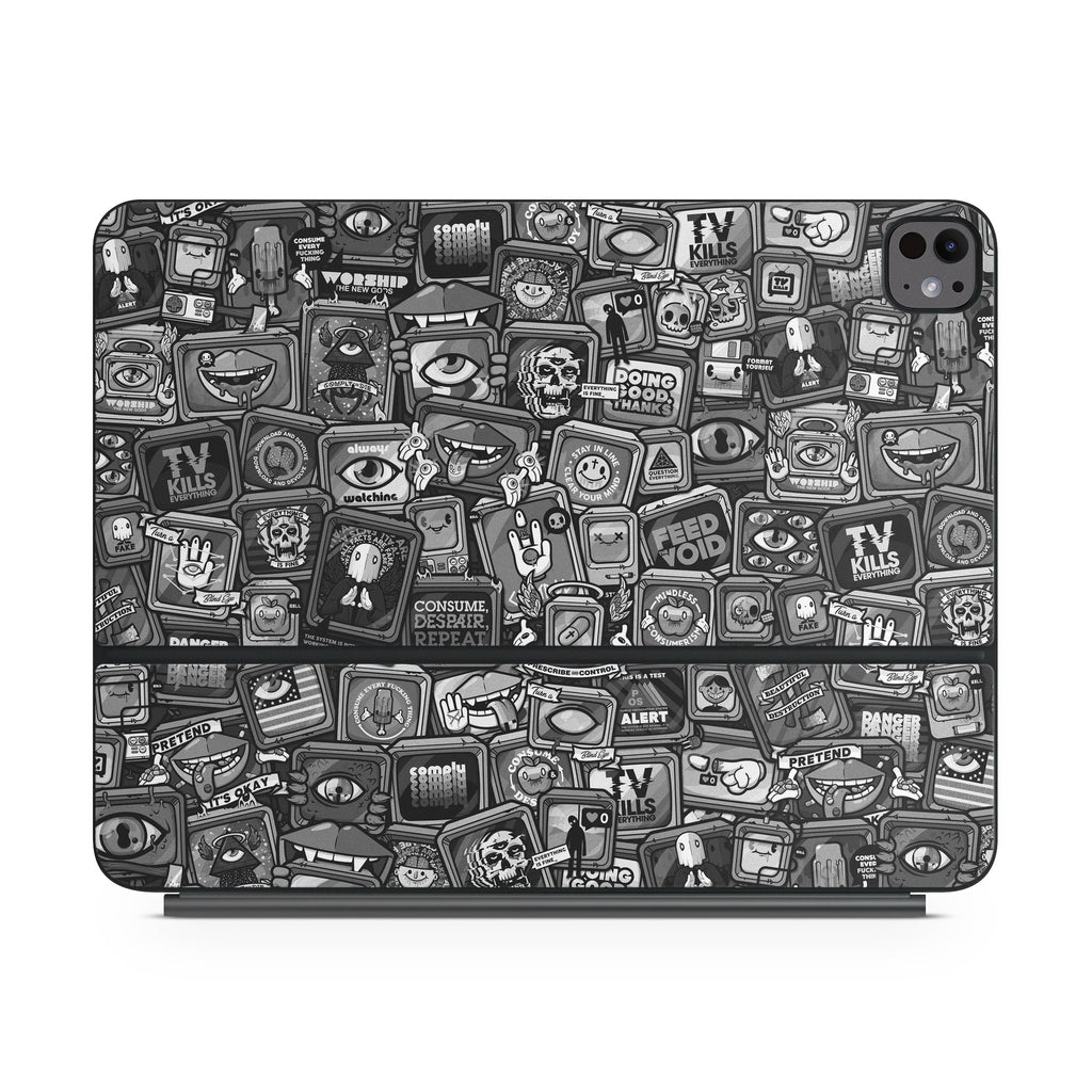 Distraction Tactic B&W - Apple Magic Keyboard for iPad Skin