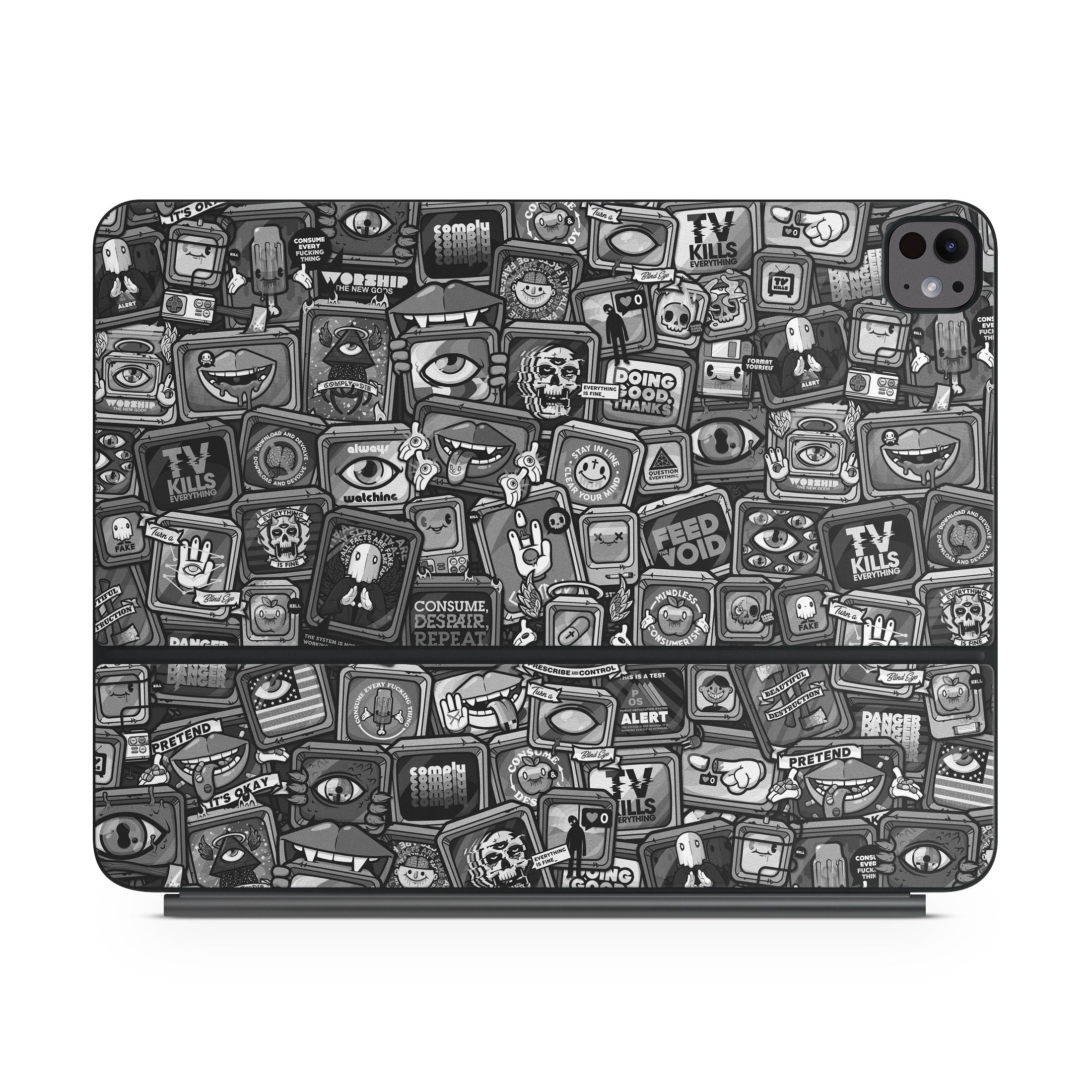 Distraction Tactic B&W - Apple Magic Keyboard for iPad Skin