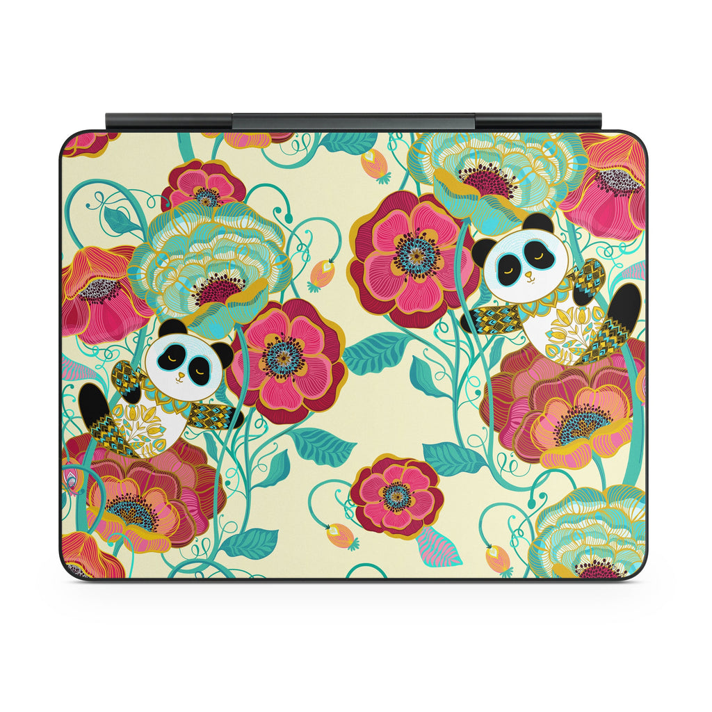 Panda Flowers - Apple Magic Keyboard for iPad Skin