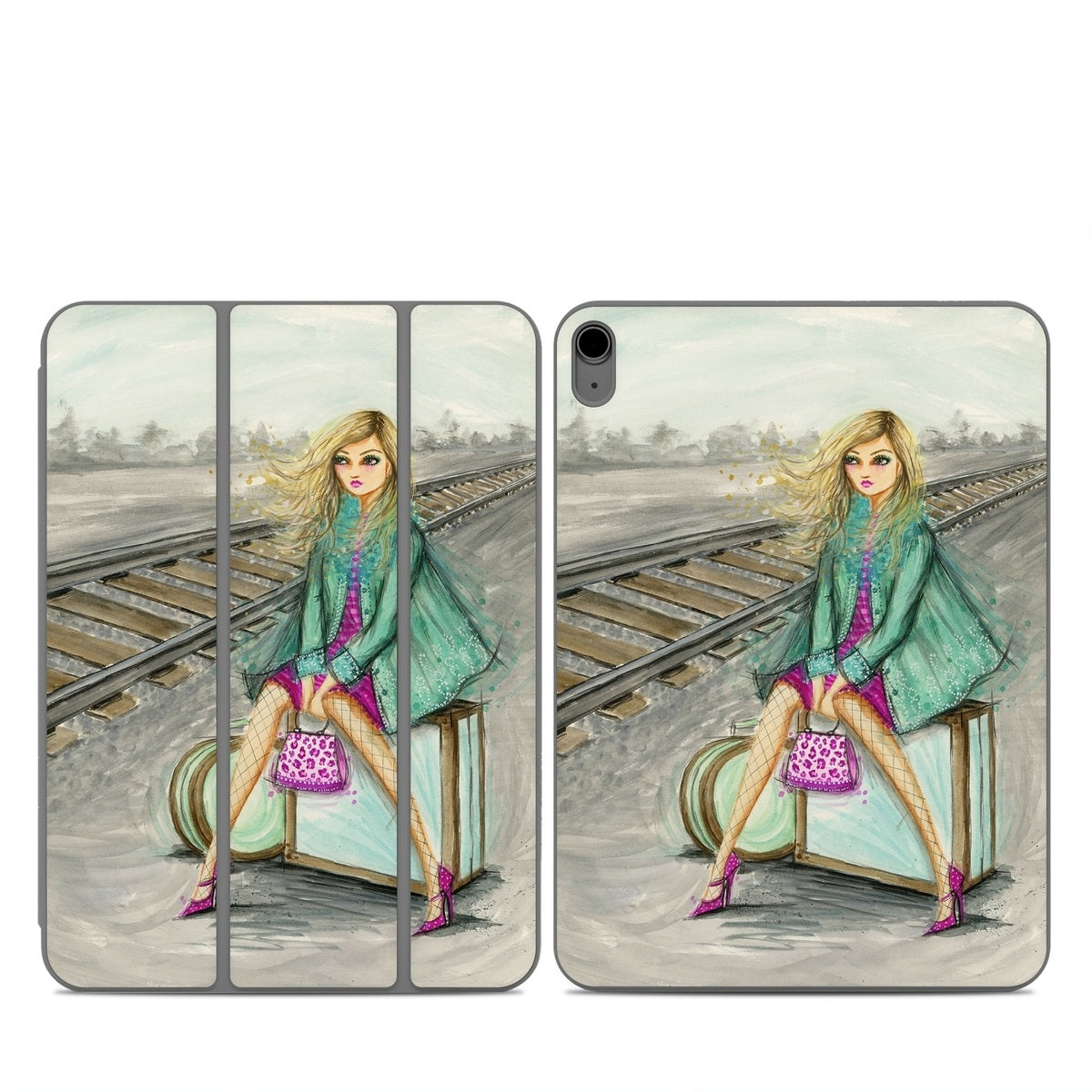 Lulu Waiting by the Train Tracks - Apple Smart Folio Skin