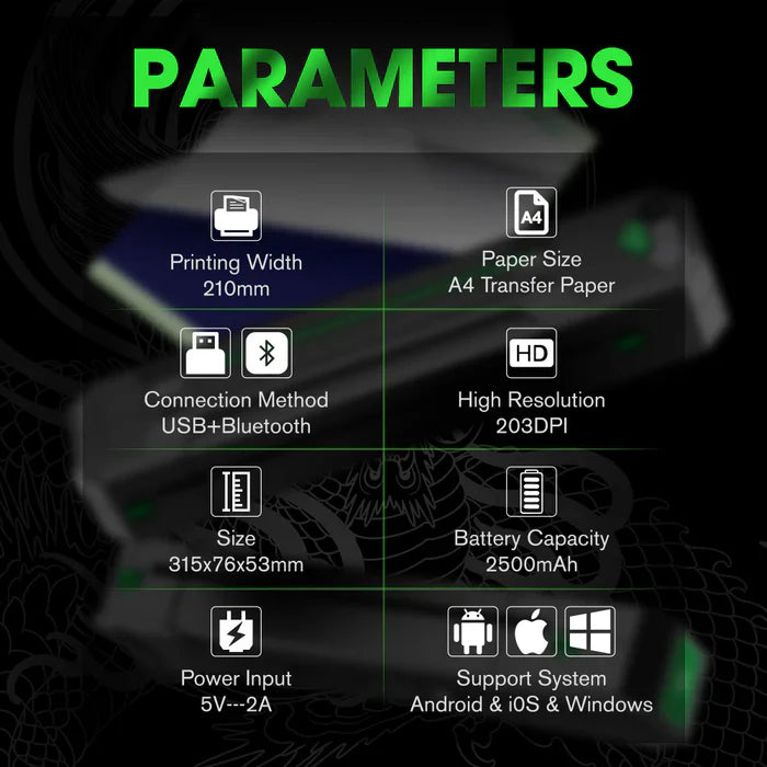 EZ WIRELESS TATTOO TRANSFER STENCIL PRINTERS
