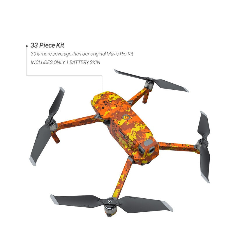 Digital Orange Camo - DJI Mavic 2 Skin