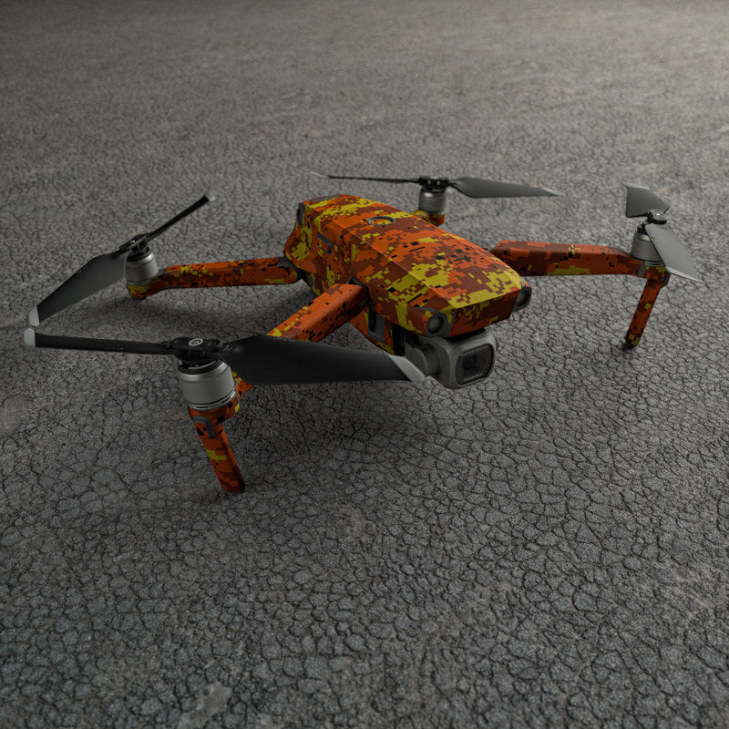 Digital Orange Camo - DJI Mavic 2 Skin