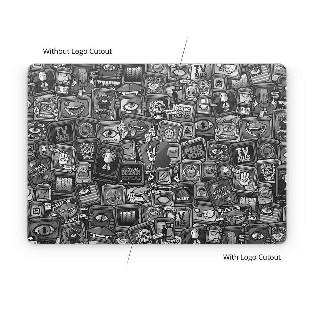 Distraction Tactic B&W - Apple MacBook Skin