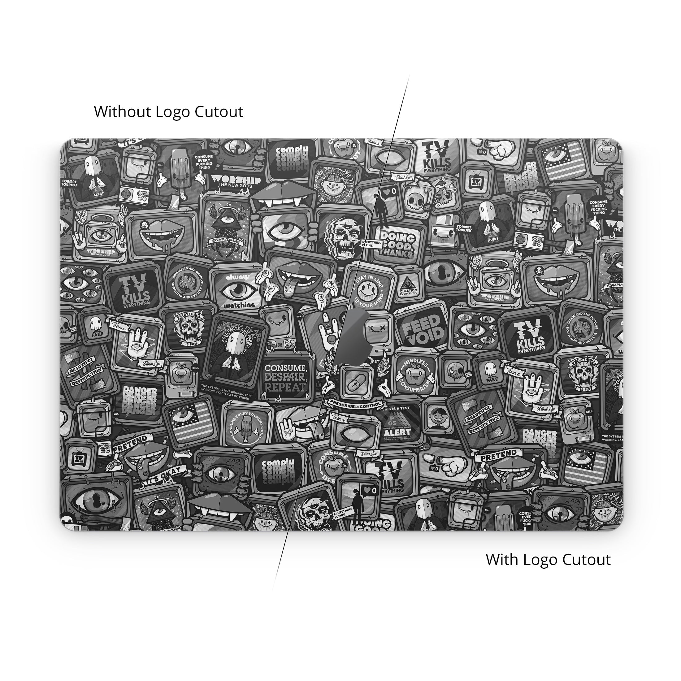 Distraction Tactic B&W - Apple MacBook Skin