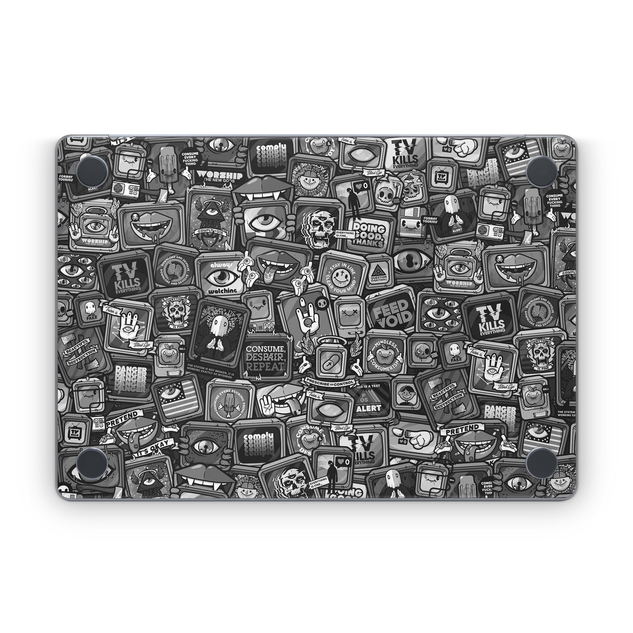 Distraction Tactic B&W - Apple MacBook Skin