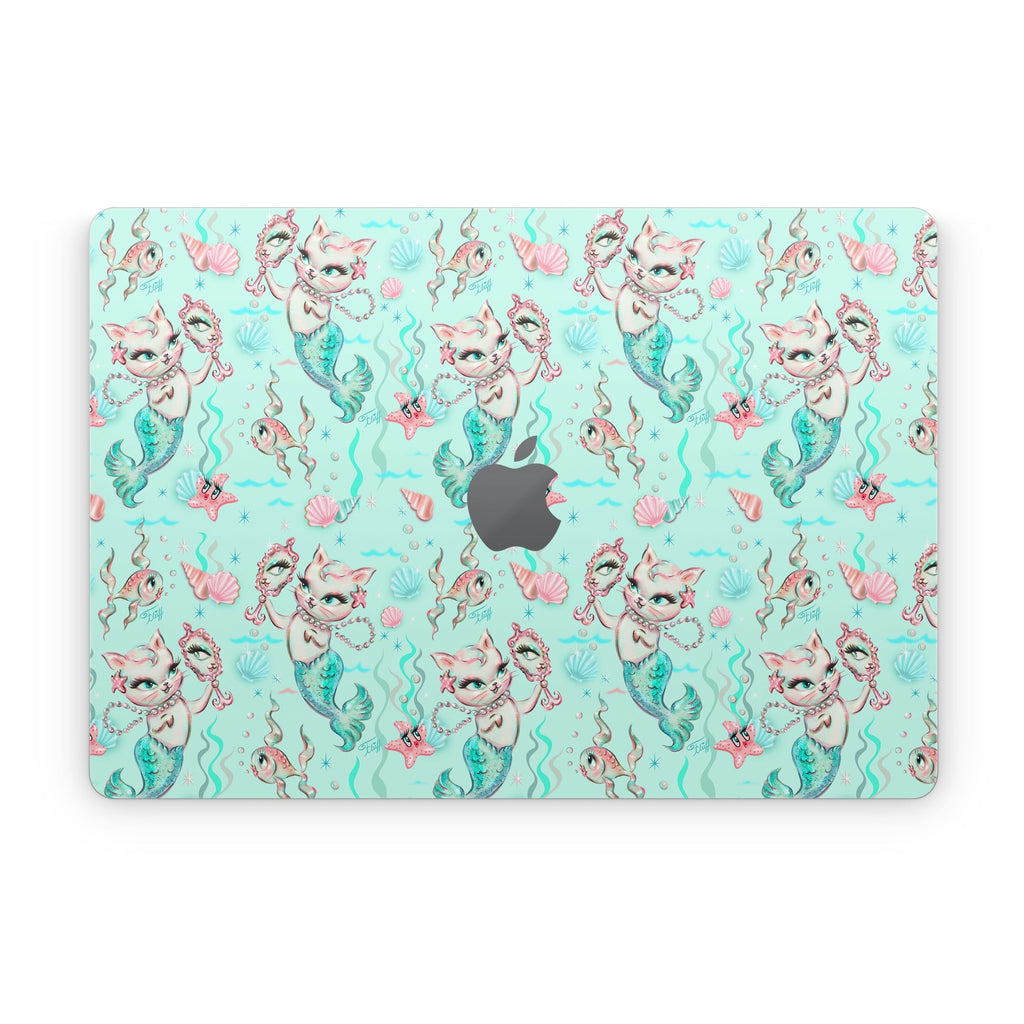 Merkittens with Pearls Aqua - Apple MacBook Skin