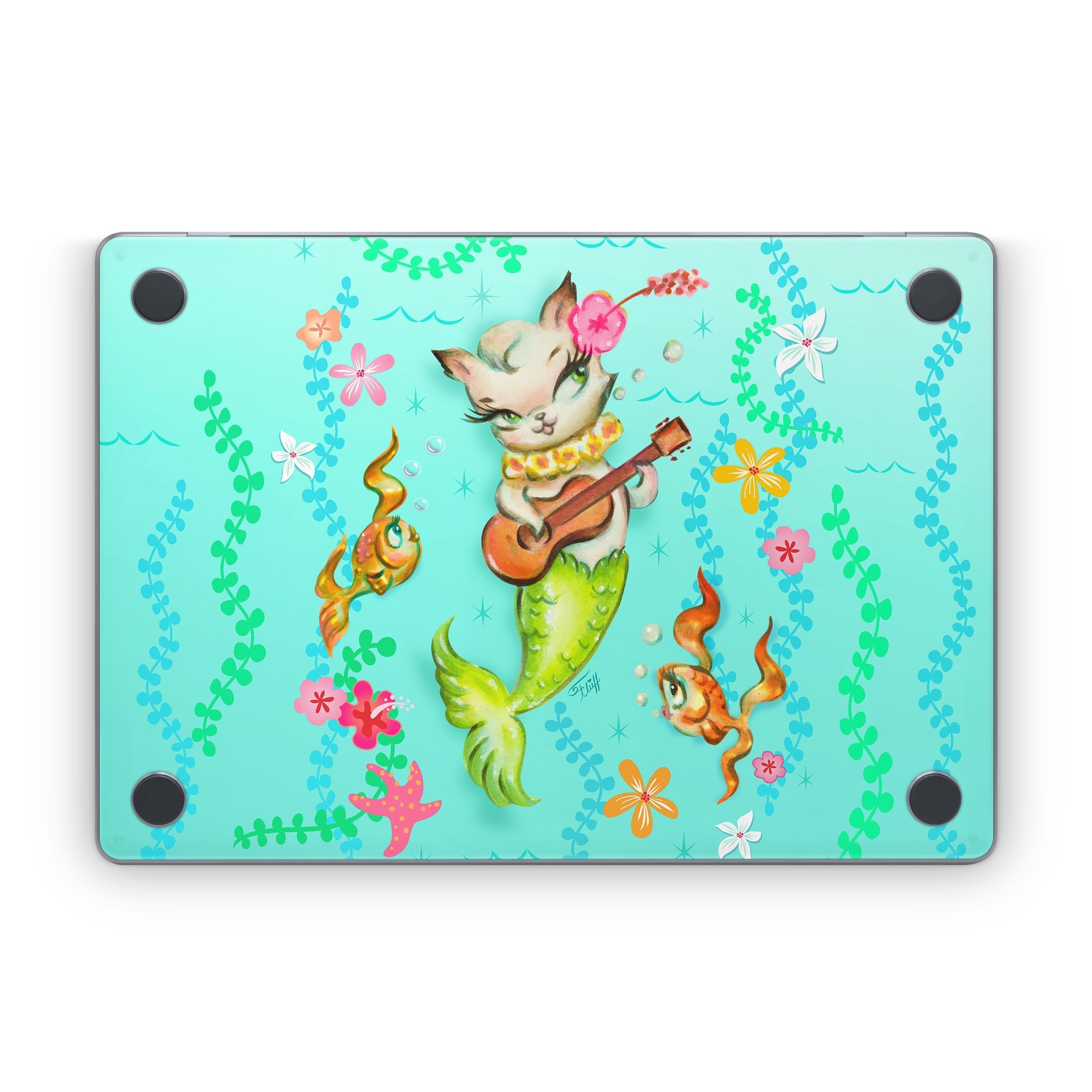 Merkitten with Ukelele - Apple MacBook Skin