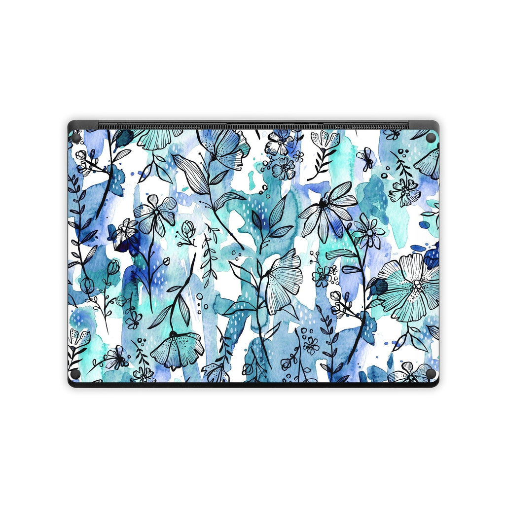 Blue Ink Floral - Microsoft Surface Laptop Skin