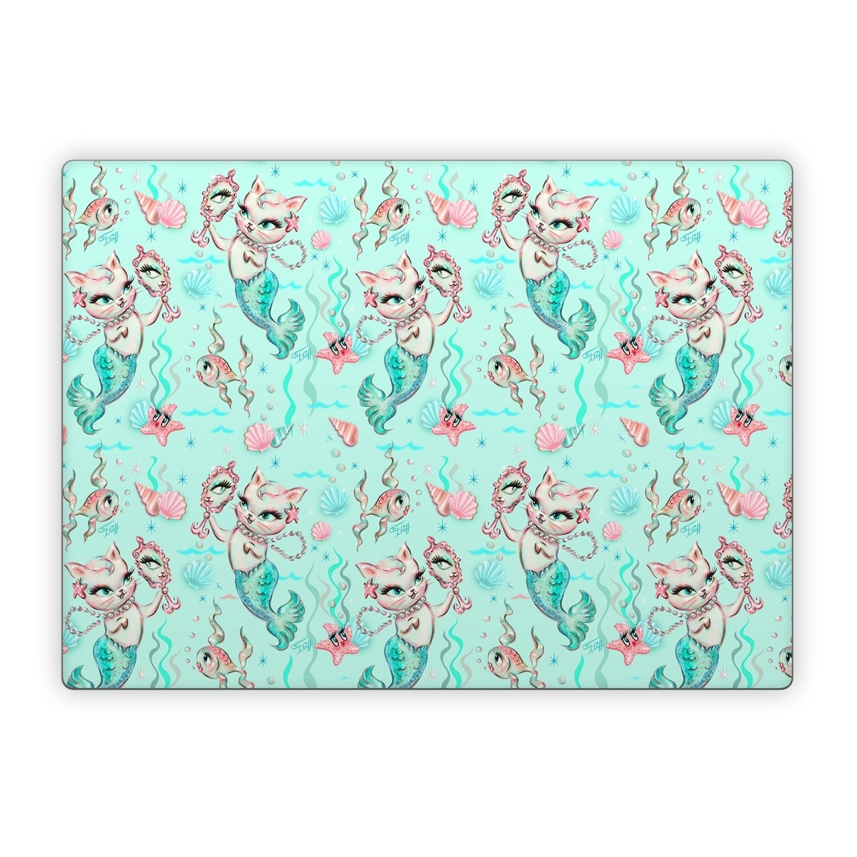 Merkittens with Pearls Aqua - Microsoft Surface Laptop Skin