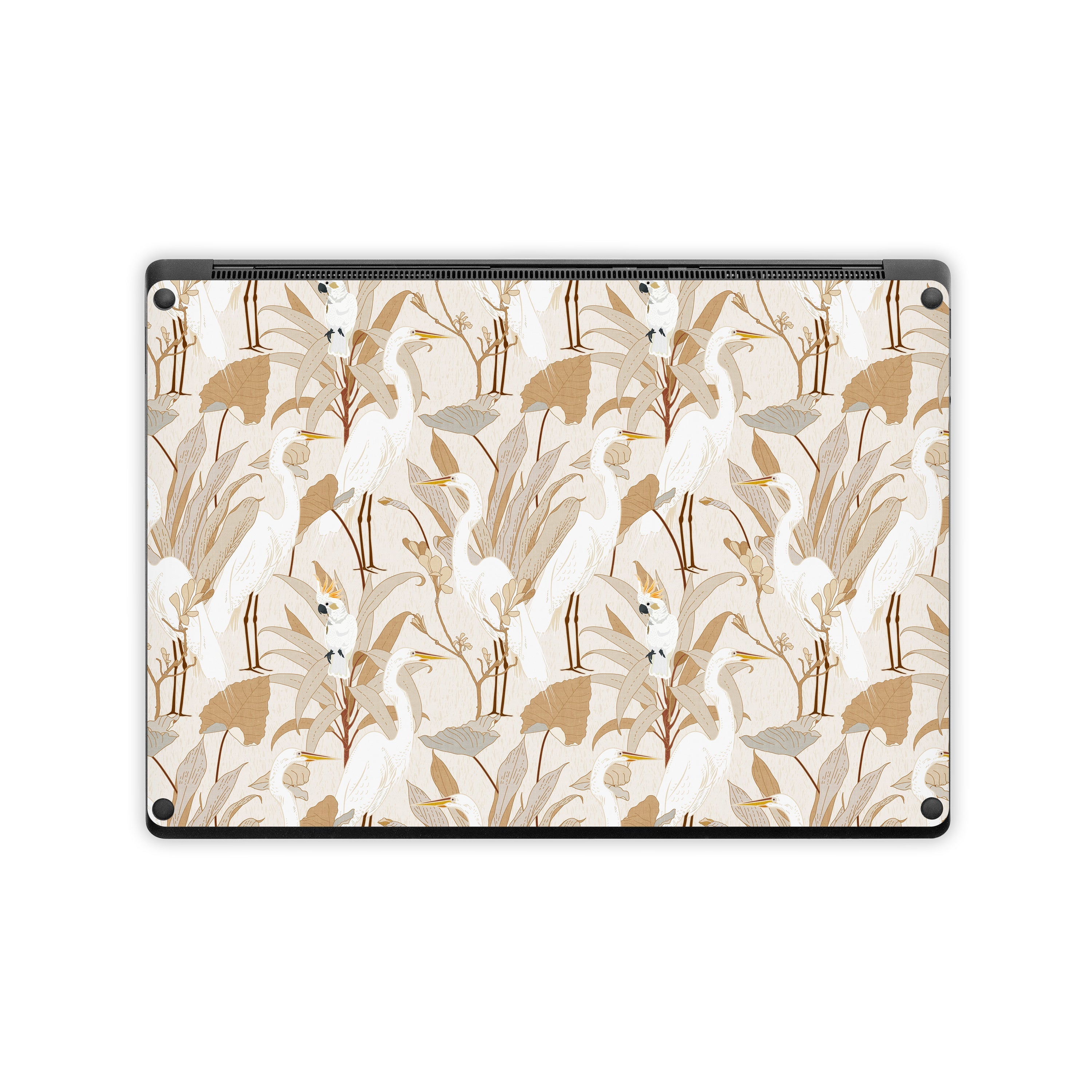 White Cranes Cockatoo - Microsoft Surface Laptop Skin