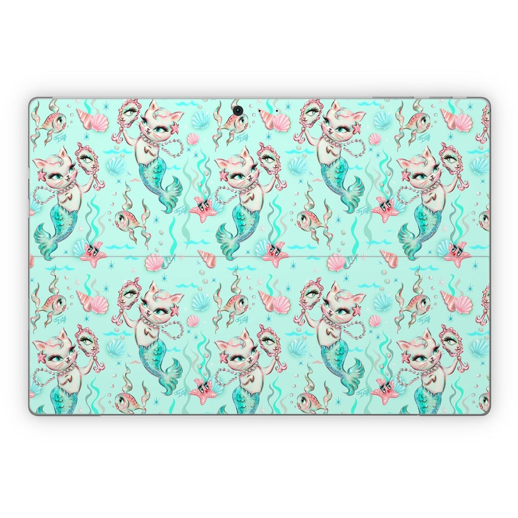 Merkittens with Pearls Aqua - Microsoft Surface Pro Skin