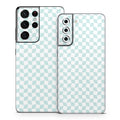 Checker Light Blue - Samsung Galaxy S21 Skin